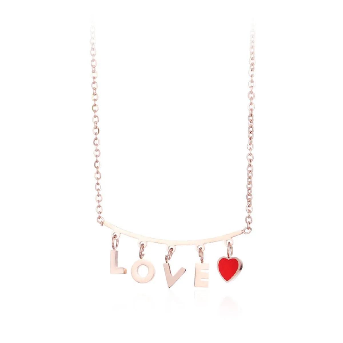 18K Rose Gold-Plated 'Love' Pendant Necklace