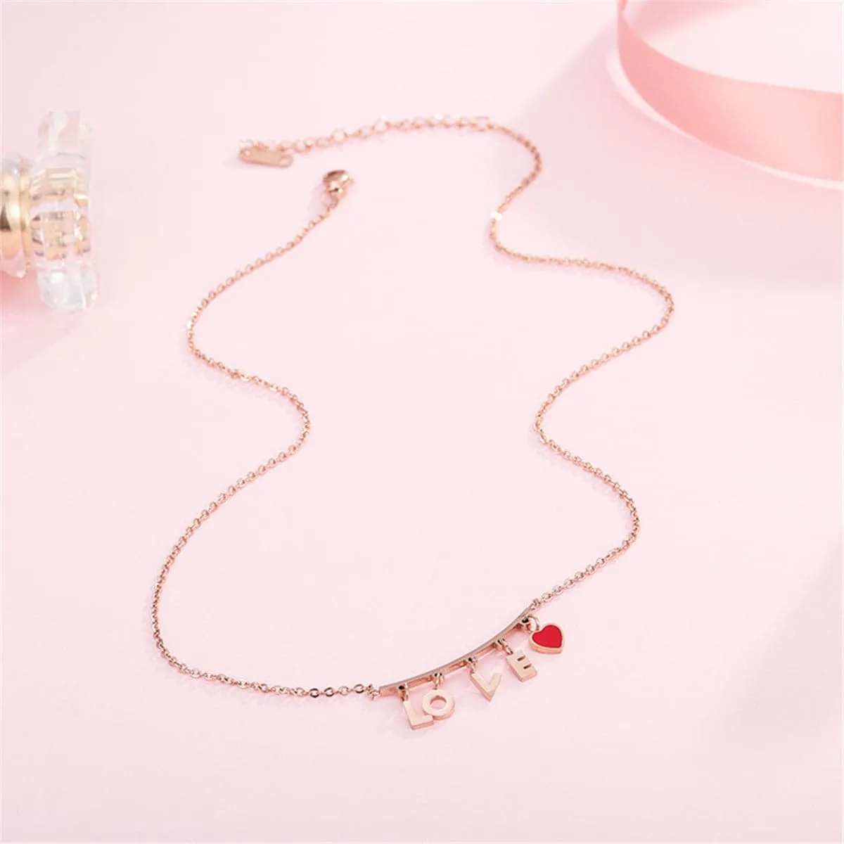 18K Rose Gold-Plated 'Love' Pendant Necklace