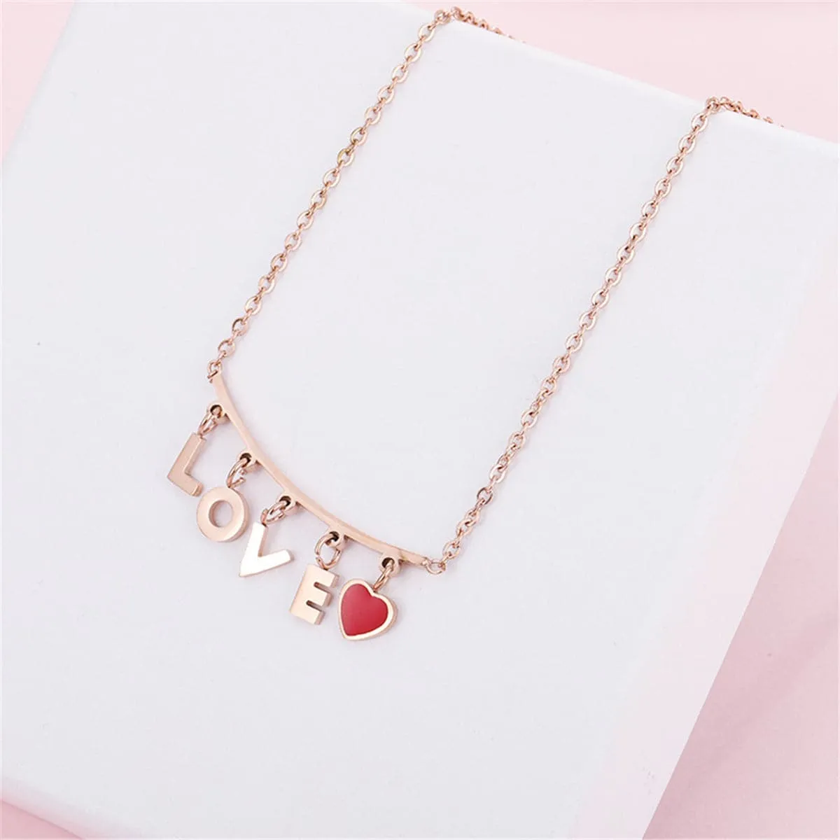18K Rose Gold-Plated 'Love' Pendant Necklace