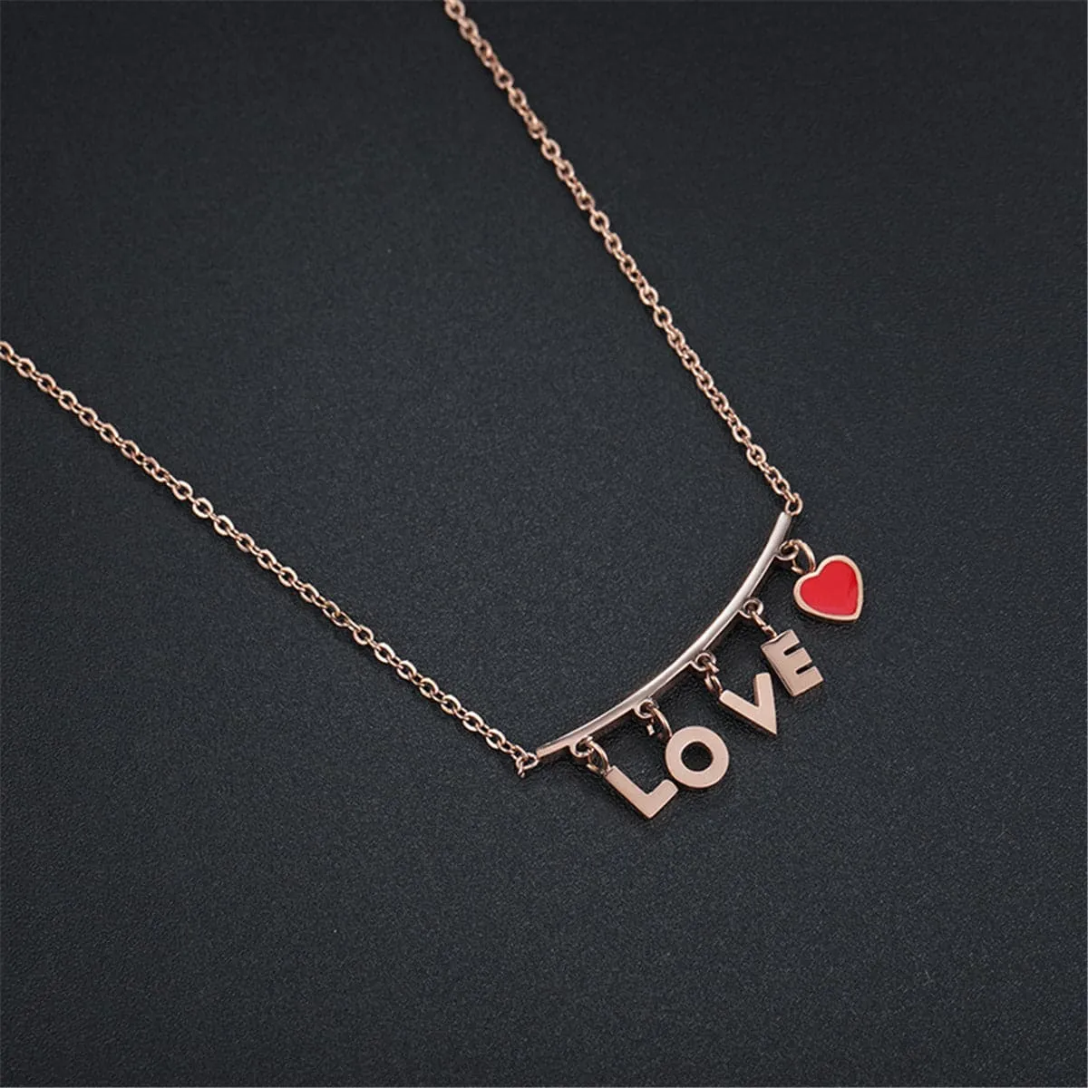 18K Rose Gold-Plated 'Love' Pendant Necklace