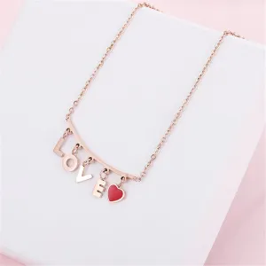 18K Rose Gold-Plated 'Love' Pendant Necklace