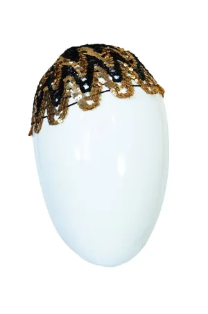 1920s Rare Gold Gelatin Sequin Cap