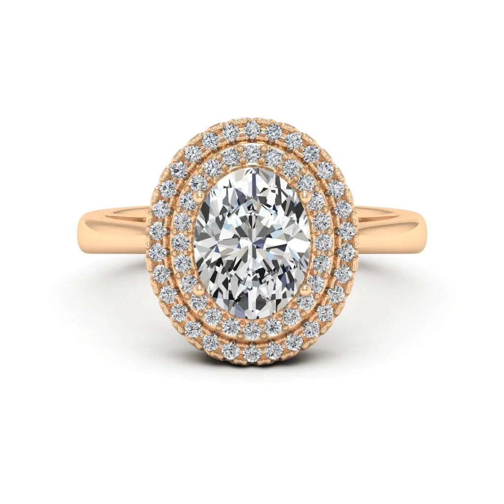 2.37 CTS DEW Moissanite Double Halo Ring