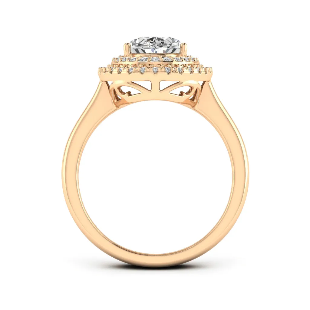 2.37 CTS DEW Moissanite Double Halo Ring