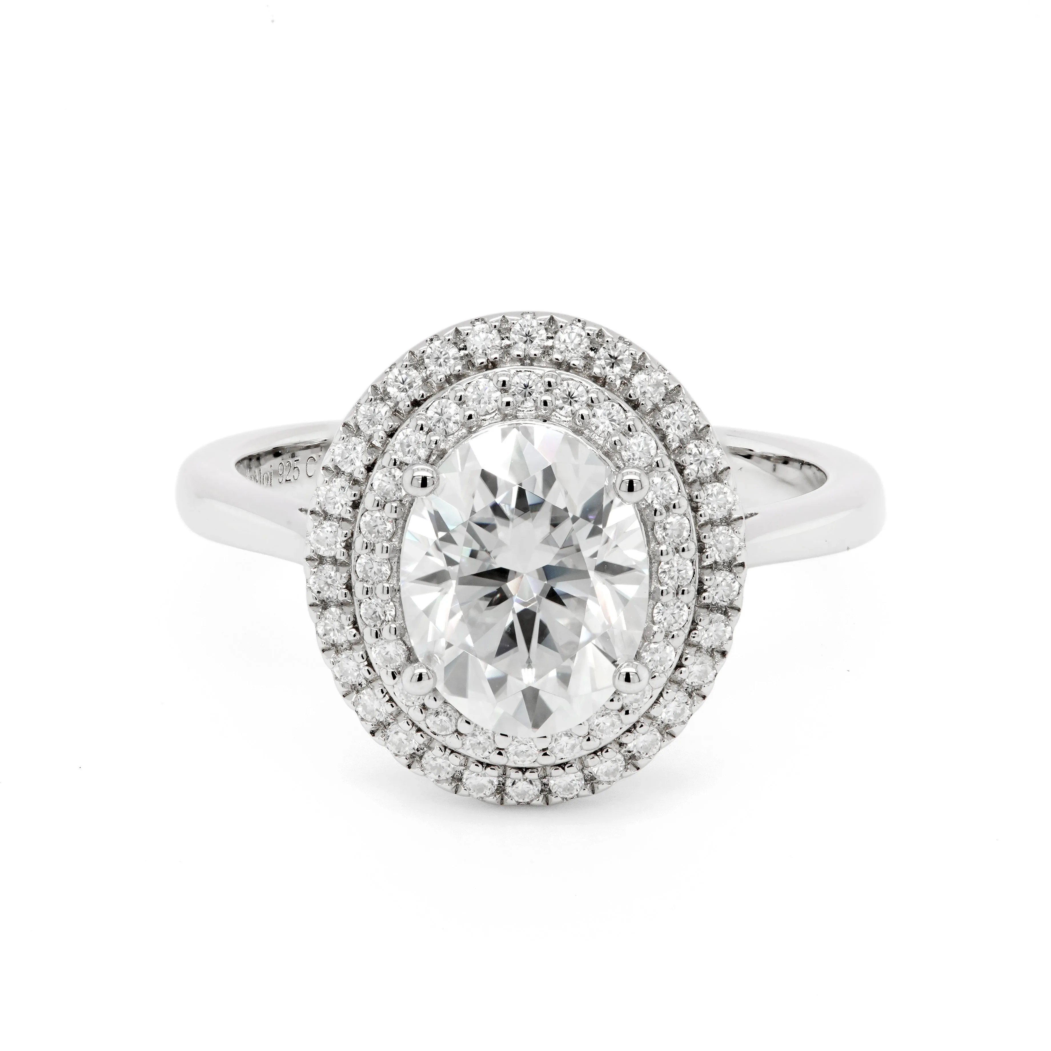 2.37 CTS DEW Moissanite Double Halo Ring