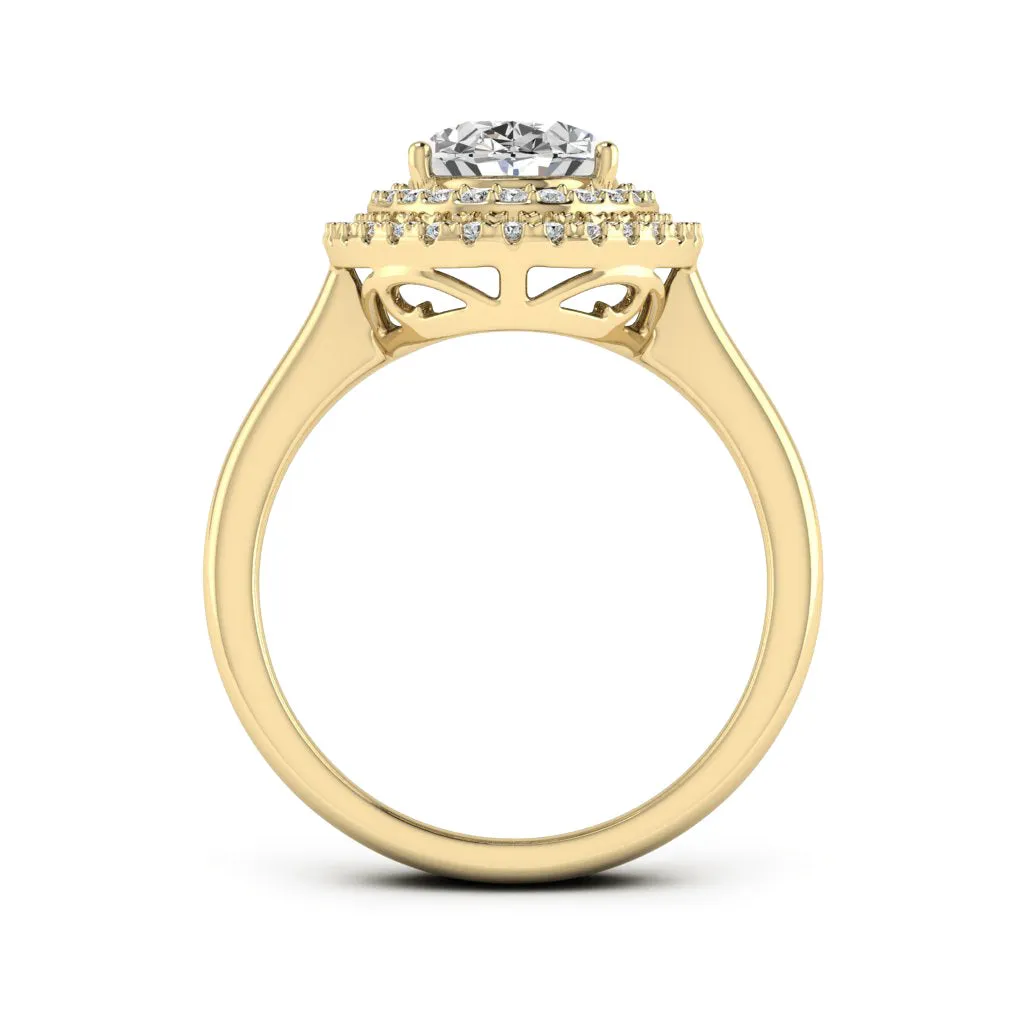 2.37 CTS DEW Moissanite Double Halo Ring