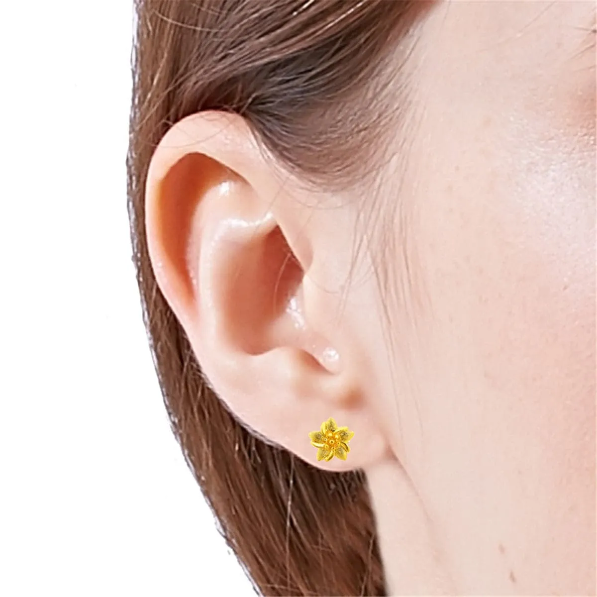 24K Gold-Plated Bauhinia Stud Earrings