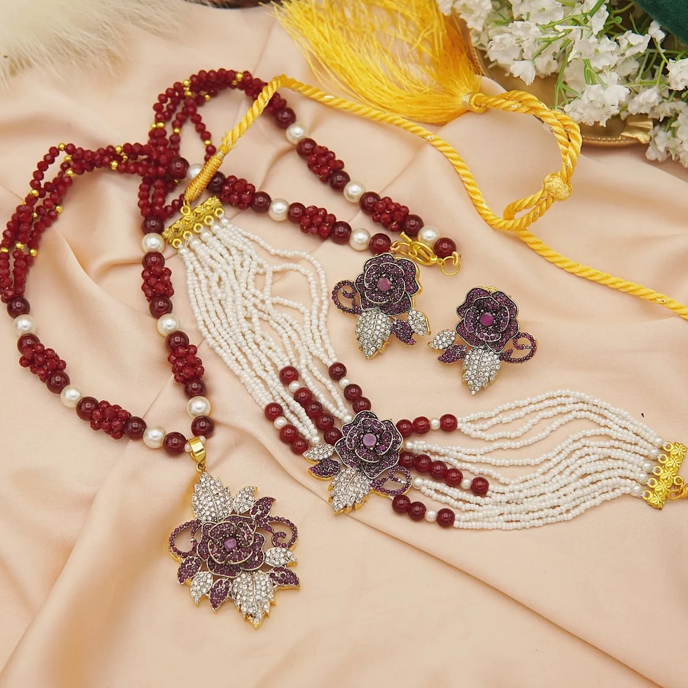 3D Design Zirconia Mala Choker Set