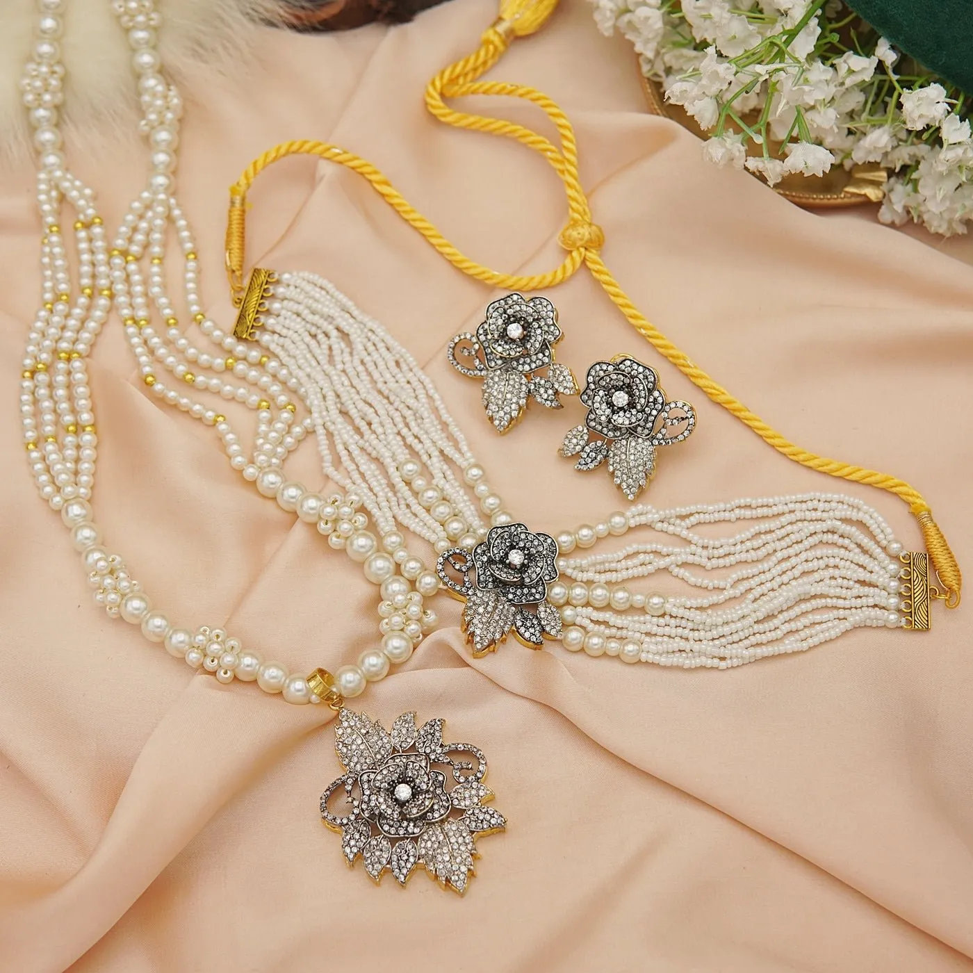 3D Design Zirconia Mala Choker Set