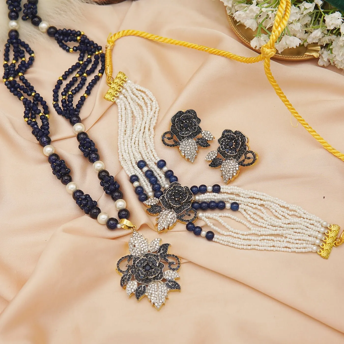3D Design Zirconia Mala Choker Set