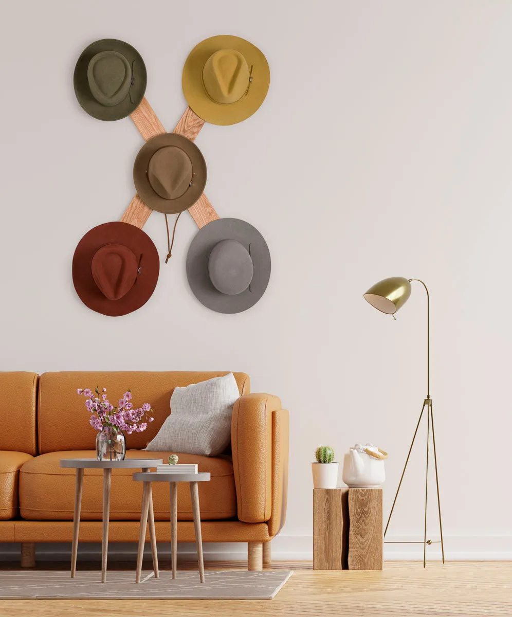5-PEG SOLID WOOD HAT RACK