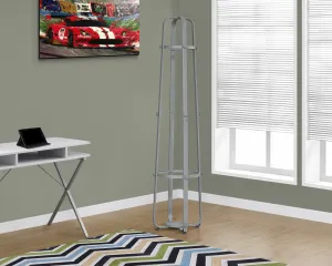 72"H SILVER METAL WITH AN UMBRELLA HOLDER COAT RACK