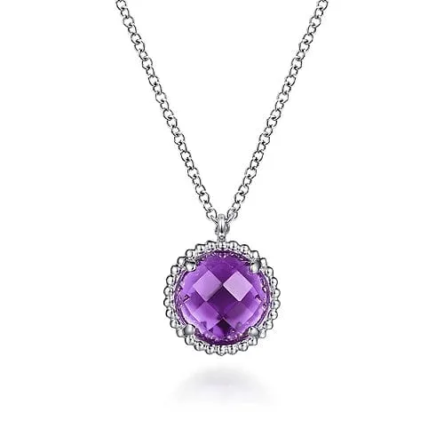 925 Sterling Silver Bujukan Amethyst Pendant Necklace
