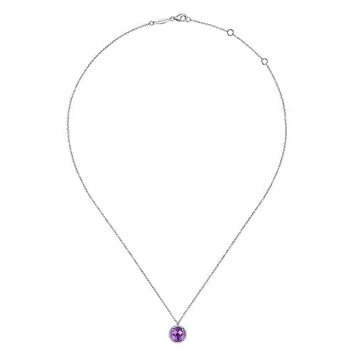 925 Sterling Silver Bujukan Amethyst Pendant Necklace