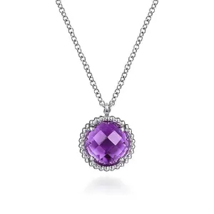 925 Sterling Silver Bujukan Amethyst Pendant Necklace