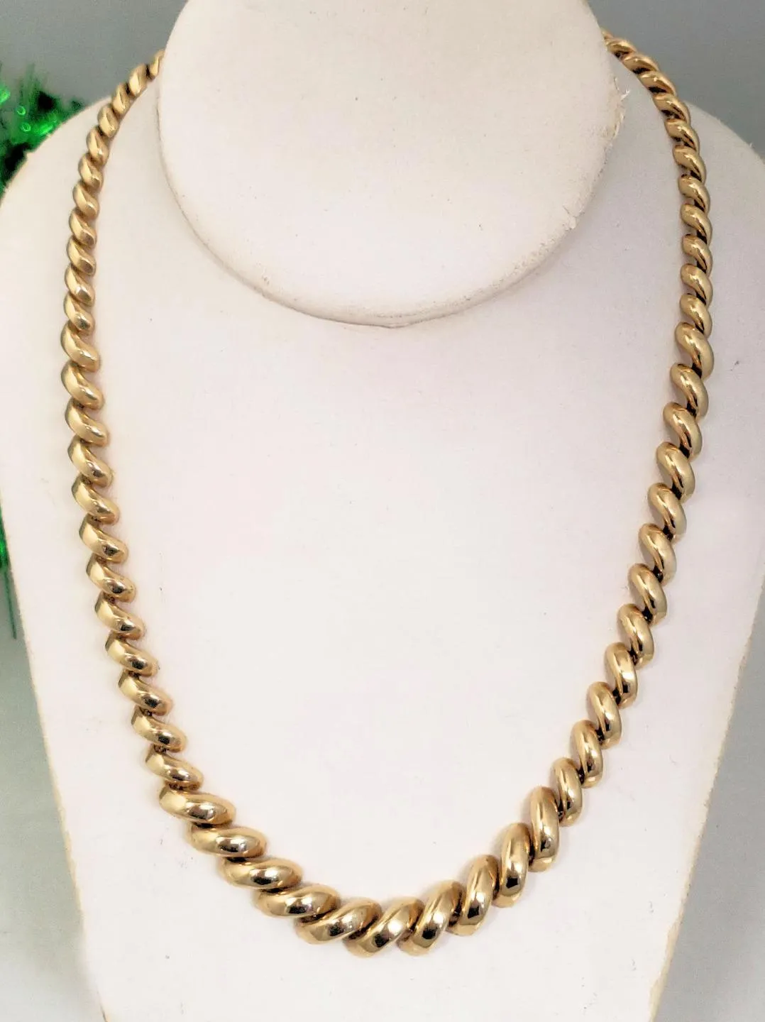 9.7-6mm Tapered Italian San Marco Necklace In 14k Yellow Gold