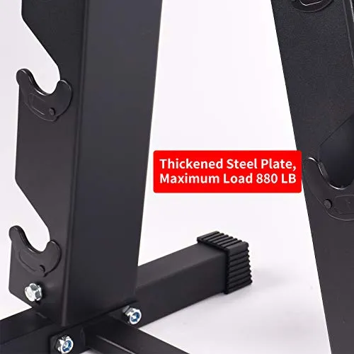 A-Frame Dumbbell Rack Only-6 Tier Weight Rack for Dumbbells, Dumbbell Stand - Dumbbell Holder - Dumbbell Rack Stand - Weight Racks for Dumbbells in 3,4,5,6 Tiers (580 LBS) (Black - Holds 3 pairs)