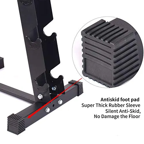 A-Frame Dumbbell Rack Only-6 Tier Weight Rack for Dumbbells, Dumbbell Stand - Dumbbell Holder - Dumbbell Rack Stand - Weight Racks for Dumbbells in 3,4,5,6 Tiers (580 LBS) (Black - Holds 3 pairs)