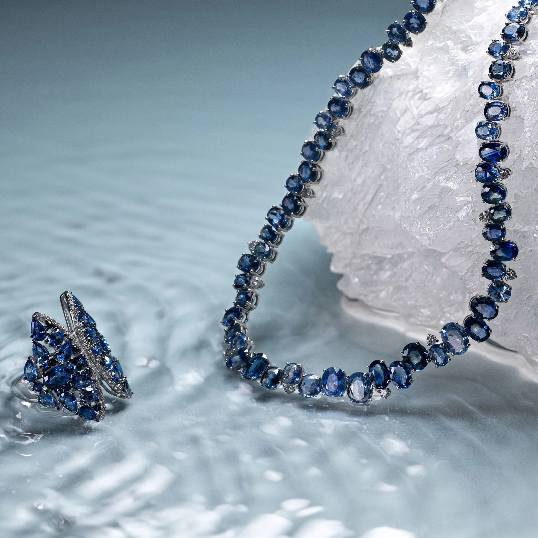 A Sea of Blue Tidal Blue Sapphire Cocktail Ring