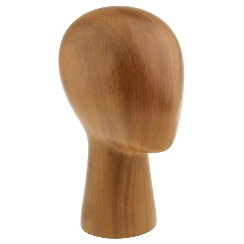 Abstract GFRP imitation Wooden Mannequin Manikin Head Model Hair Wigs Hat Display Holder Stand Rack Block Shop Home Decor Sculpture Doll (S)