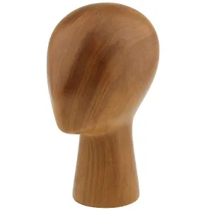 Abstract GFRP imitation Wooden Mannequin Manikin Head Model Hair Wigs Hat Display Holder Stand Rack Block Shop Home Decor Sculpture Doll (S)