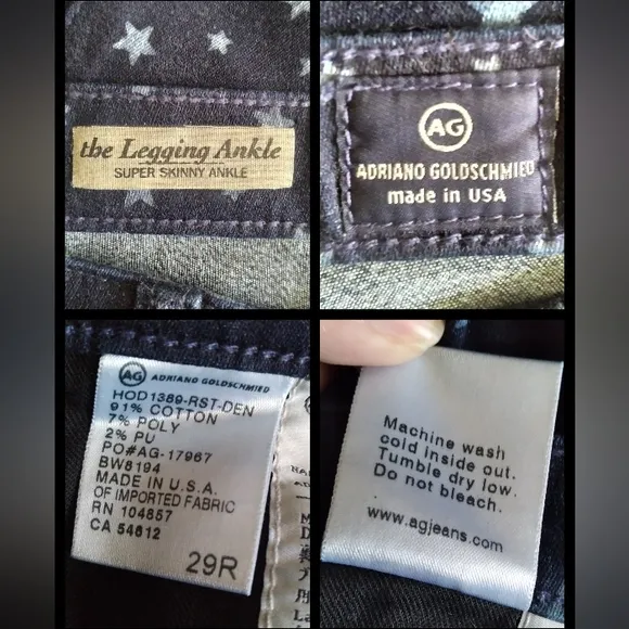Adriano Goldschmied The Legging Ankle Super Skinny Ankle jeans, size 29R