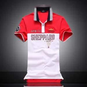 Aeronautica Sheppard Red and White Short Sleeve Shirt Polo
