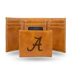 Alabama Crimson Tide Wallet Trifold Laser Engraved