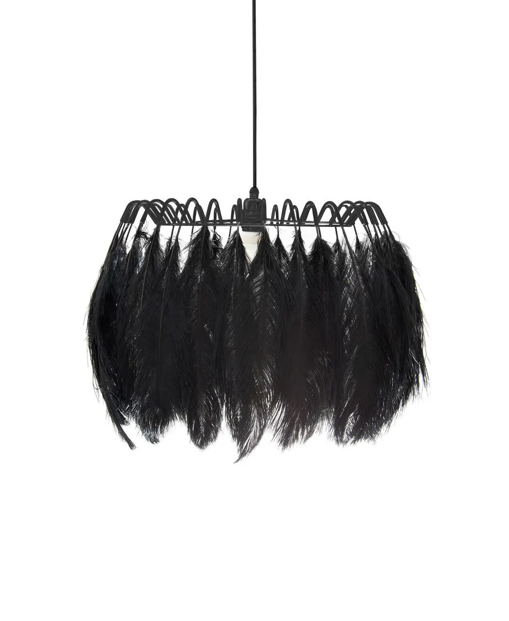 All Black Feather Pendant Lamp