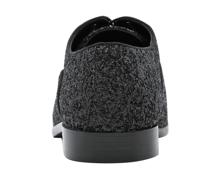 Amali Glamorous Glitter Oxfords Men’s Black Glitter