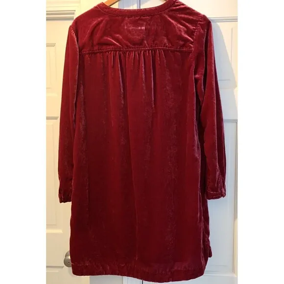 Anthropologie Melody Velvet Tunic Dress Pink Raspberry Small Mini Date Valentine