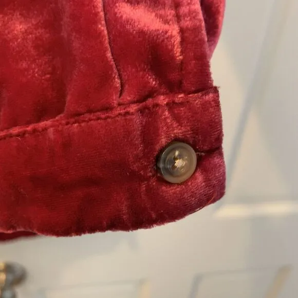 Anthropologie Melody Velvet Tunic Dress Pink Raspberry Small Mini Date Valentine