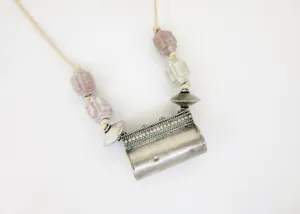 Architecturally inspired, tubular Rajasthani tribal amulet