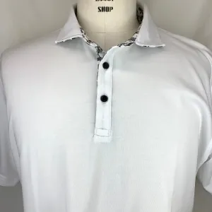Ascot Shop Polo - White with Zebra Trim