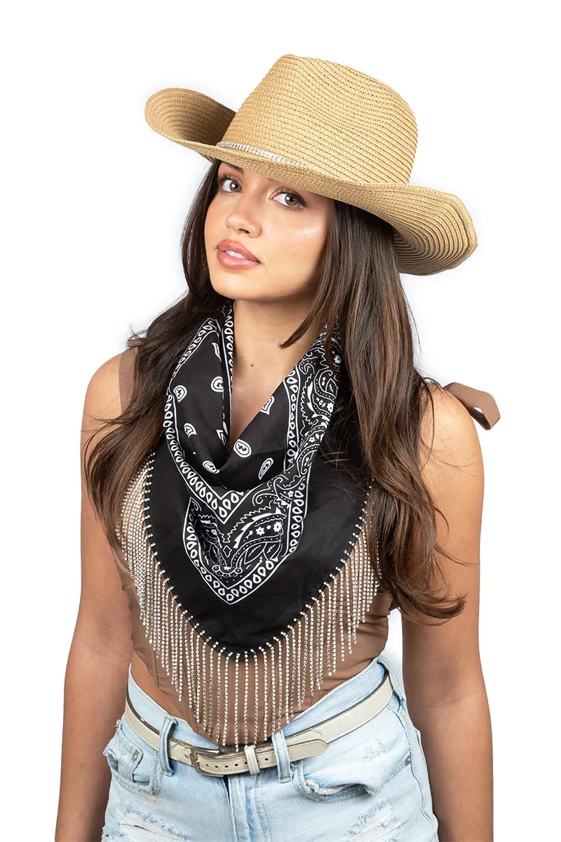 ASFQ22 - Bandana With Rhinestone Trim