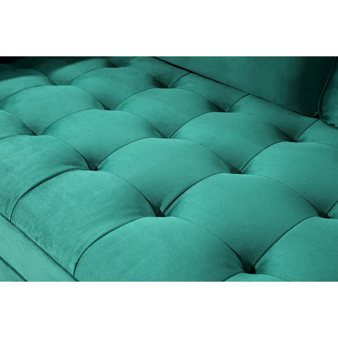 Ashfaq 57.8" Velvet Square Arm Loveseat Wade Logan® Fabric: Polyester Green