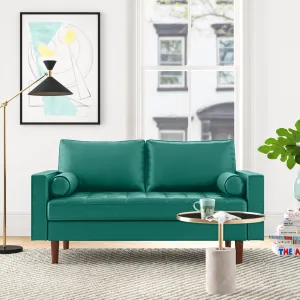 Ashfaq 57.8" Velvet Square Arm Loveseat Wade Logan® Fabric: Polyester Green