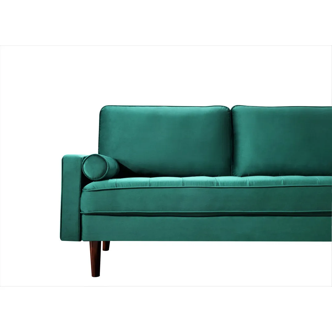 Ashfaq 57.8" Velvet Square Arm Loveseat Wade Logan® Fabric: Polyester Green