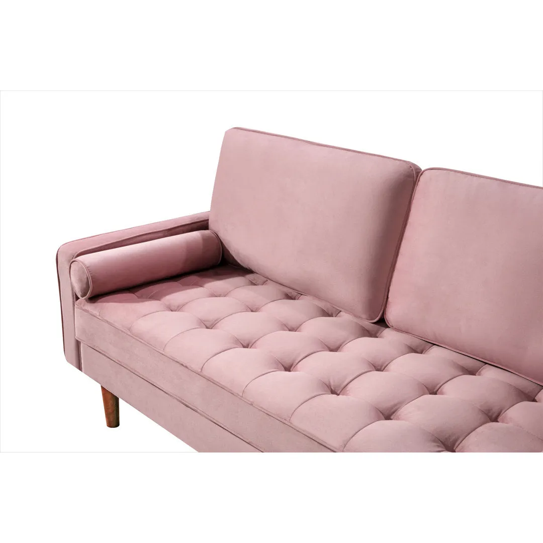 Ashfaq 57.8" Velvet Square Arm Loveseat Wade Logan® Fabric: Polyester Tea Rose