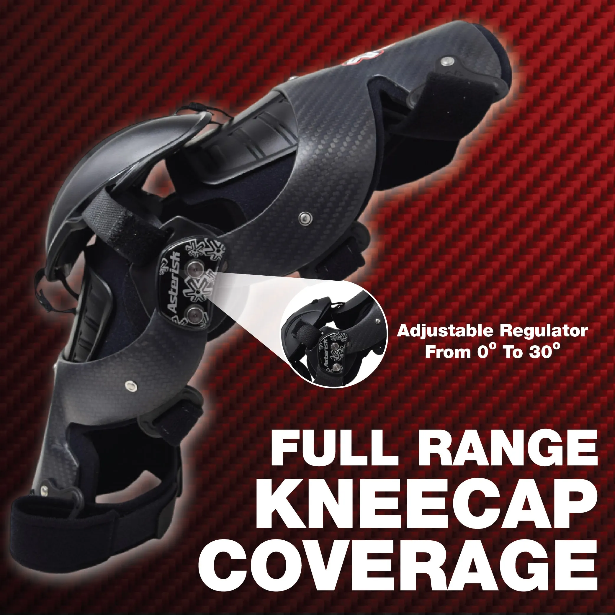 Asterisk Ultra Cell 4.1 - Advanced Knee Protector Brace (Right Only) for Motocross, Snowboarding, Wakeboarding, Off-Roading, Football, & More - Size Large