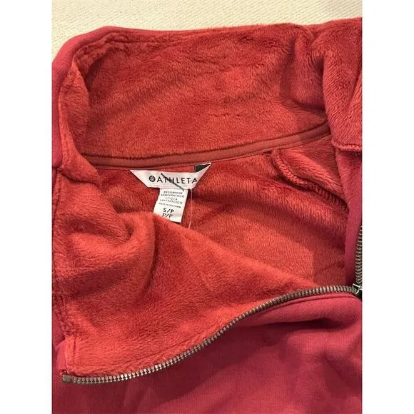 Athleta Women's Karma Funnel Neck  Pullover Sweatshirt Red Size Small