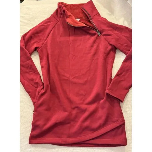 Athleta Women's Karma Funnel Neck  Pullover Sweatshirt Red Size Small