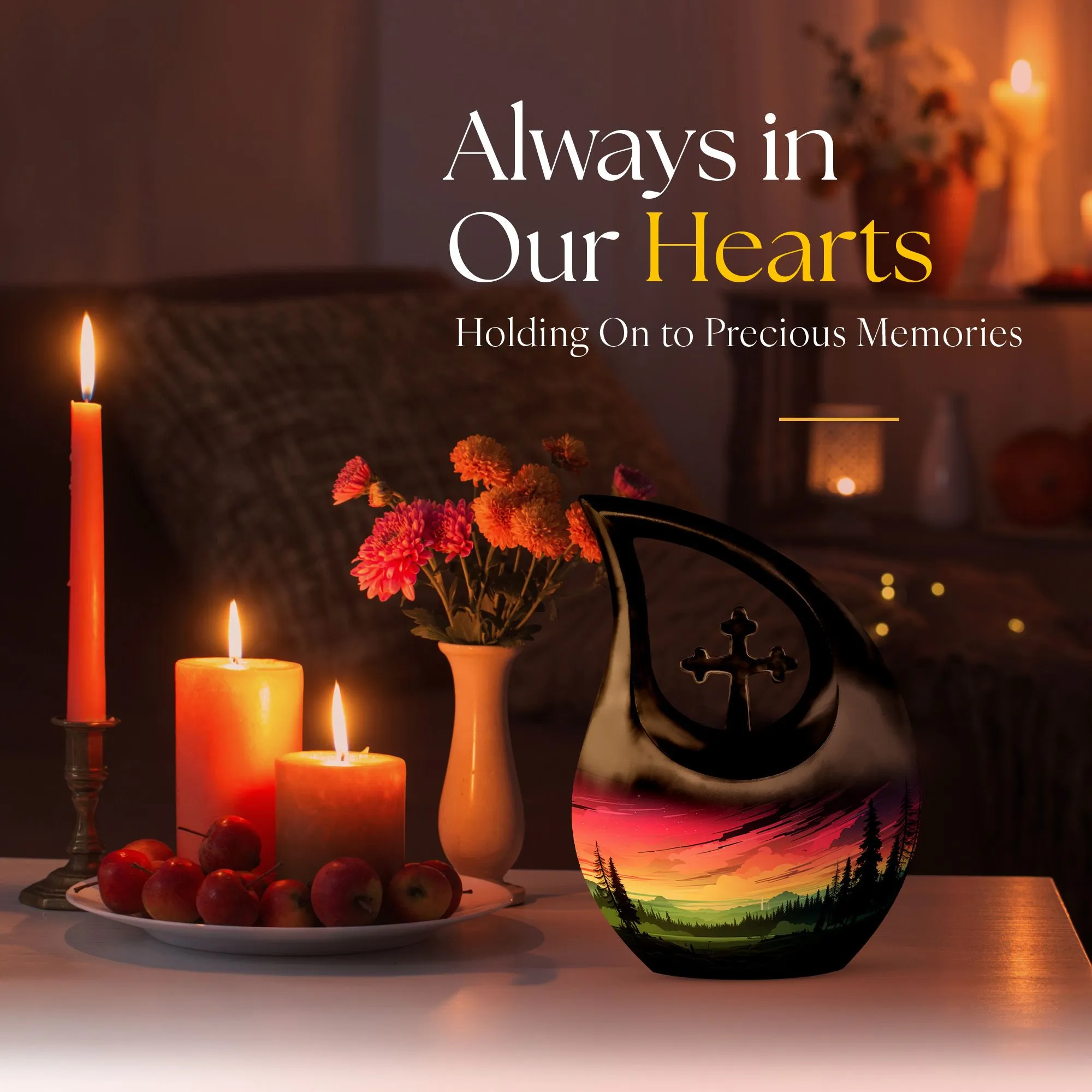 Aurora Urn Tribute - Delicate Cross Drop Keepsake for Cherished