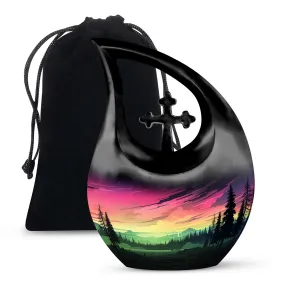 Aurora Urn Tribute - Delicate Cross Drop Keepsake for Cherished