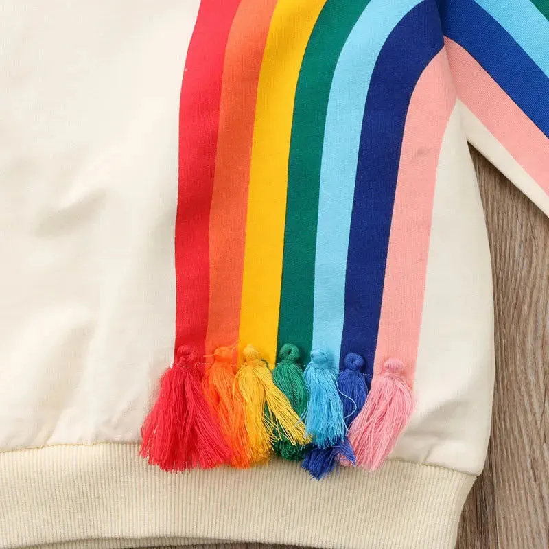 baby Girl Rainbow Tassel T-Shirt