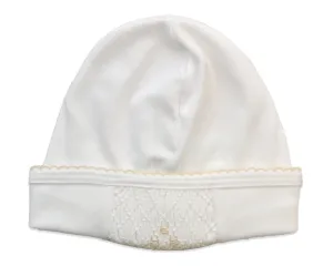 Baby Girl's White Smocked Ecru Hat