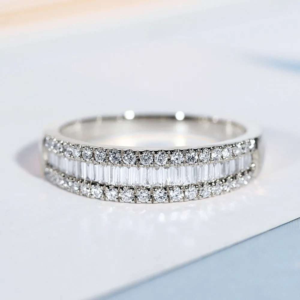 Baguette and Round Diamond Fashion Ring