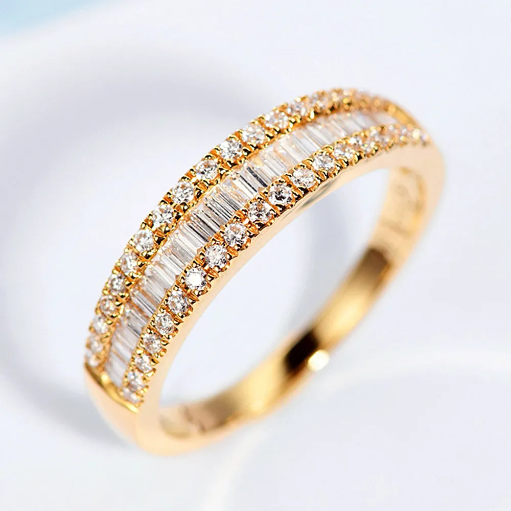 Baguette and Round Diamond Fashion Ring