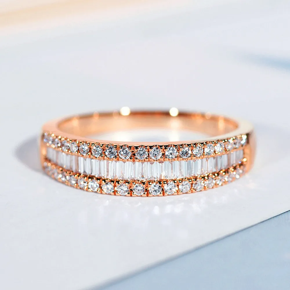 Baguette and Round Diamond Fashion Ring
