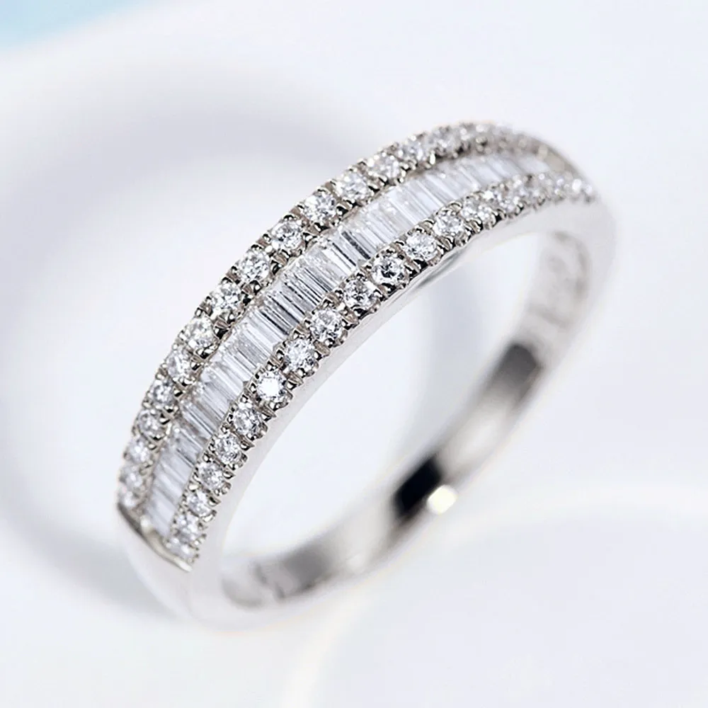 Baguette and Round Diamond Fashion Ring